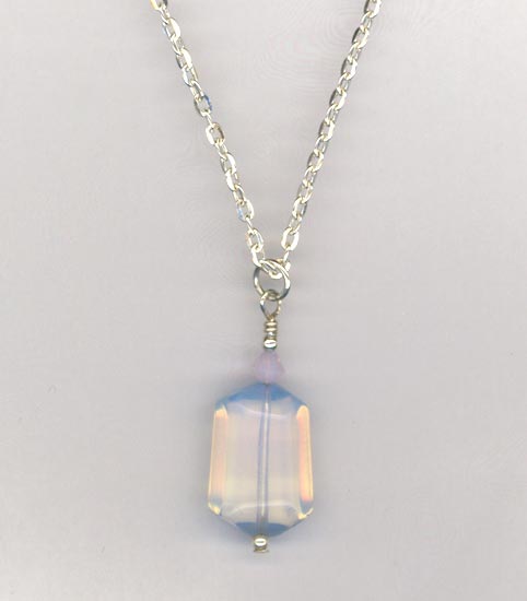 Moonstone pendant SS chain