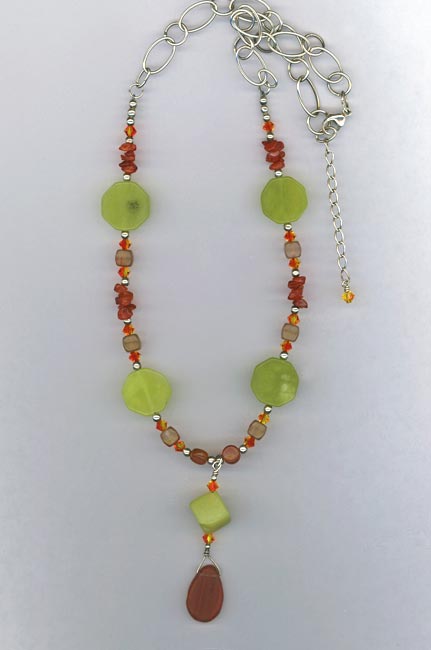 lime carnelian necklace