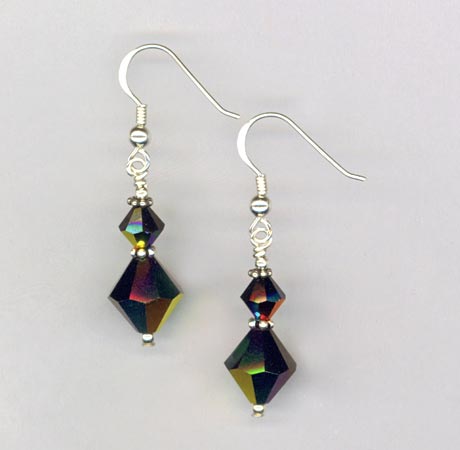 Jet Black Crystal Earrings