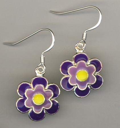 Daisy Delight Purple ~ Earrings