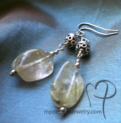 Sterling Silver Quartz Bali Artisan Earrings