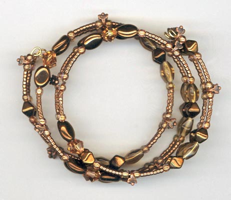 Copper Mix Memory Wire Bracelet