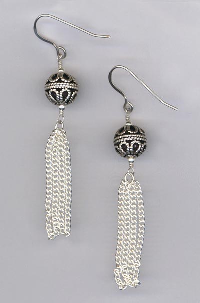 Silver Tassel Earrings