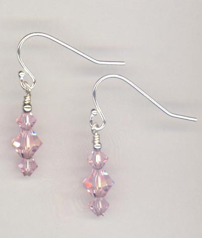 Rosaline Pink Crystal Stack Earrings