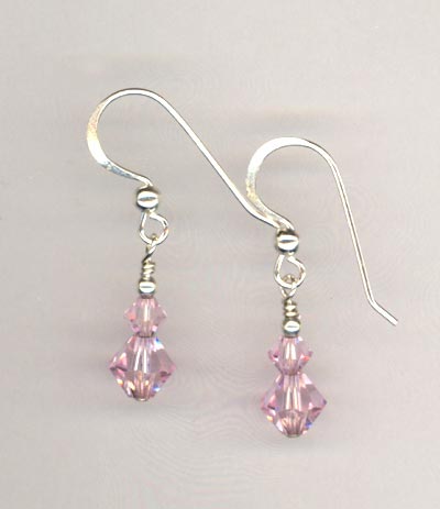 Rosaline Pink Crystal short Stack Earrings