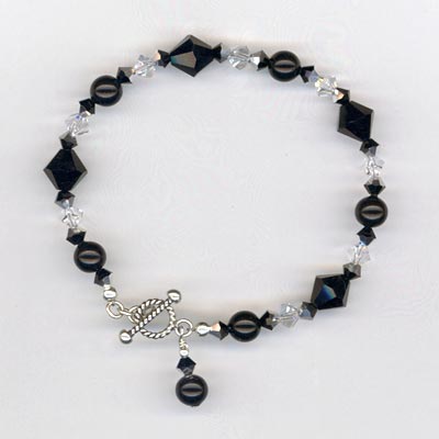 black tuxedo crystal bracelet