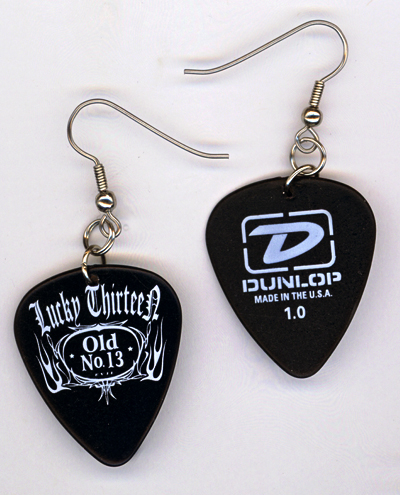 black lucky 13 dunlop gp earrings