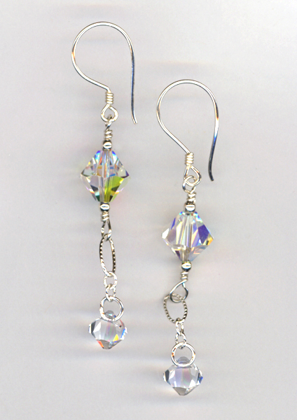 Here comes the bride crystal earrings