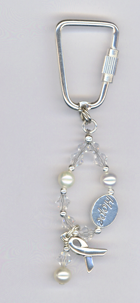 Hope Pearl Crystal Keychain