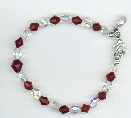 red crystal little girl bracelet