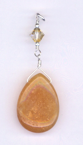 caramel aventurine briolette pendant