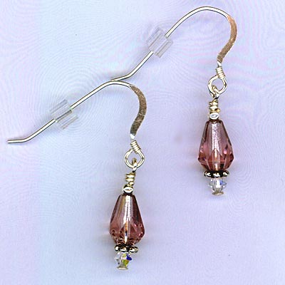 Purple Czech Crystal Earring