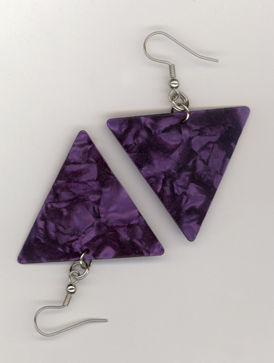 purple triangle gp earrings