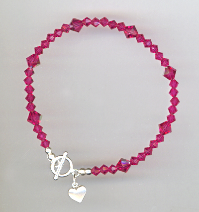 fuchsia toggle bracelet