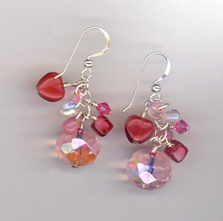 pink wow earrings