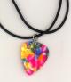 Pink Confetti Guitar Pick Leather Necklace