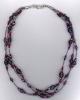 3 strand purple pearlcrystal necklace