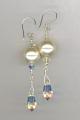 bridal pearl crystal pendant earring