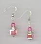 light rose cube earrings