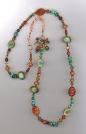 Copper gemstone mix long necklace