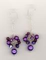 purple pearl crystal dangle earrings