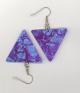 aqua blue traingle guitar pick earrings