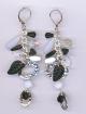 black white charm earrings