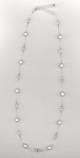 white pearl crystal chain necklace