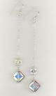beveled diamond long chain earrings