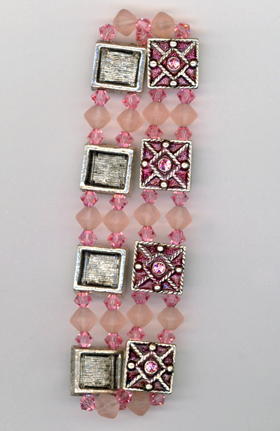 rose pink crystal slider stretch bracelet