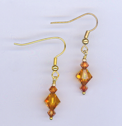 gold topaz crystal earrings