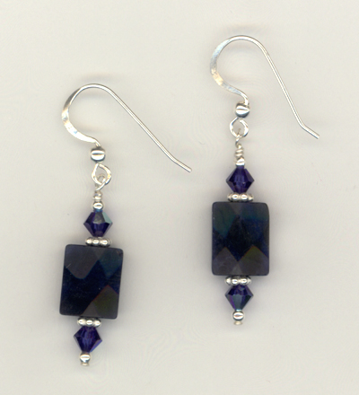 Midnight Lapis Blue Gemstone Earrings