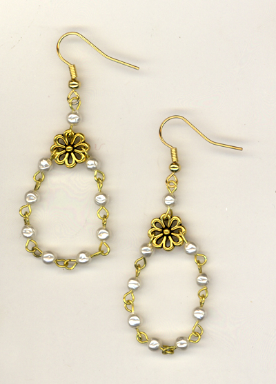 Pearls Of Gold Earrings