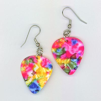 guitar pick earrings confetti regular