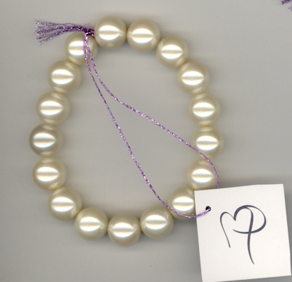 Creamy White 12mm Glass Pearl Bracelet