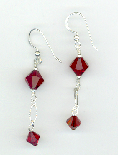 Siam Red Crystal Holiday Earring