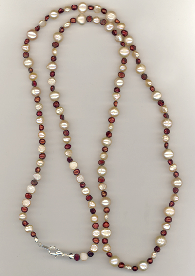 Cranberries & Creme Pearl Necklace