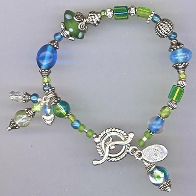 Whimsy Lime Green & Aqua Blue Bracelet