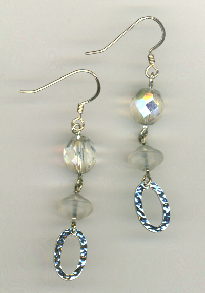 Holiday Silver Sparkle Crystal Earrings