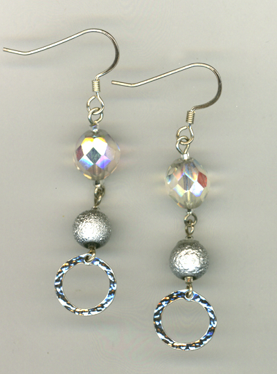 Holiday Silver Sparkle 2 Crystal Earrings