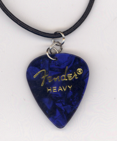 Blue Pearl Fender Guitar Pick Necklace