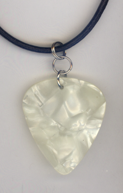 white pearl Fender Guitar Pick Necklace