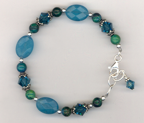 Caribbean Blue Gemstone Crystal Bracelet