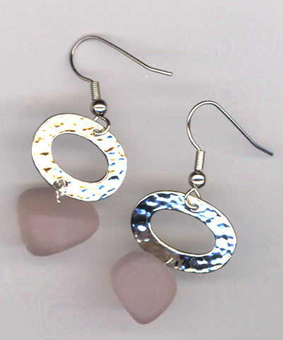 Pink Sea Glass Earrings