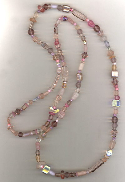 Pastel Pink Mix Beaded Necklace