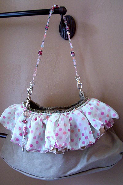 Pink Chiffon ruffle purse