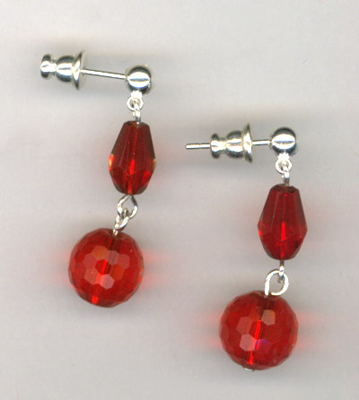 Happy Holidays Red Crystal Post Earrings