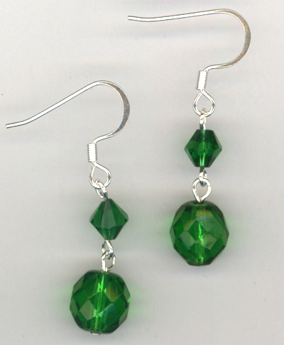 Emerald Holiday ~ Crystal Earrings