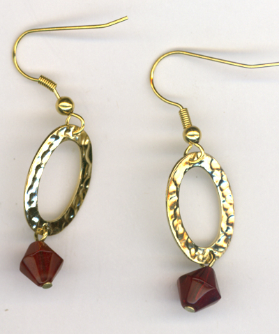 Ice Queen Gold Hammered Link Earrings