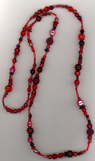 Lady In Red ~ Beaded Necklace